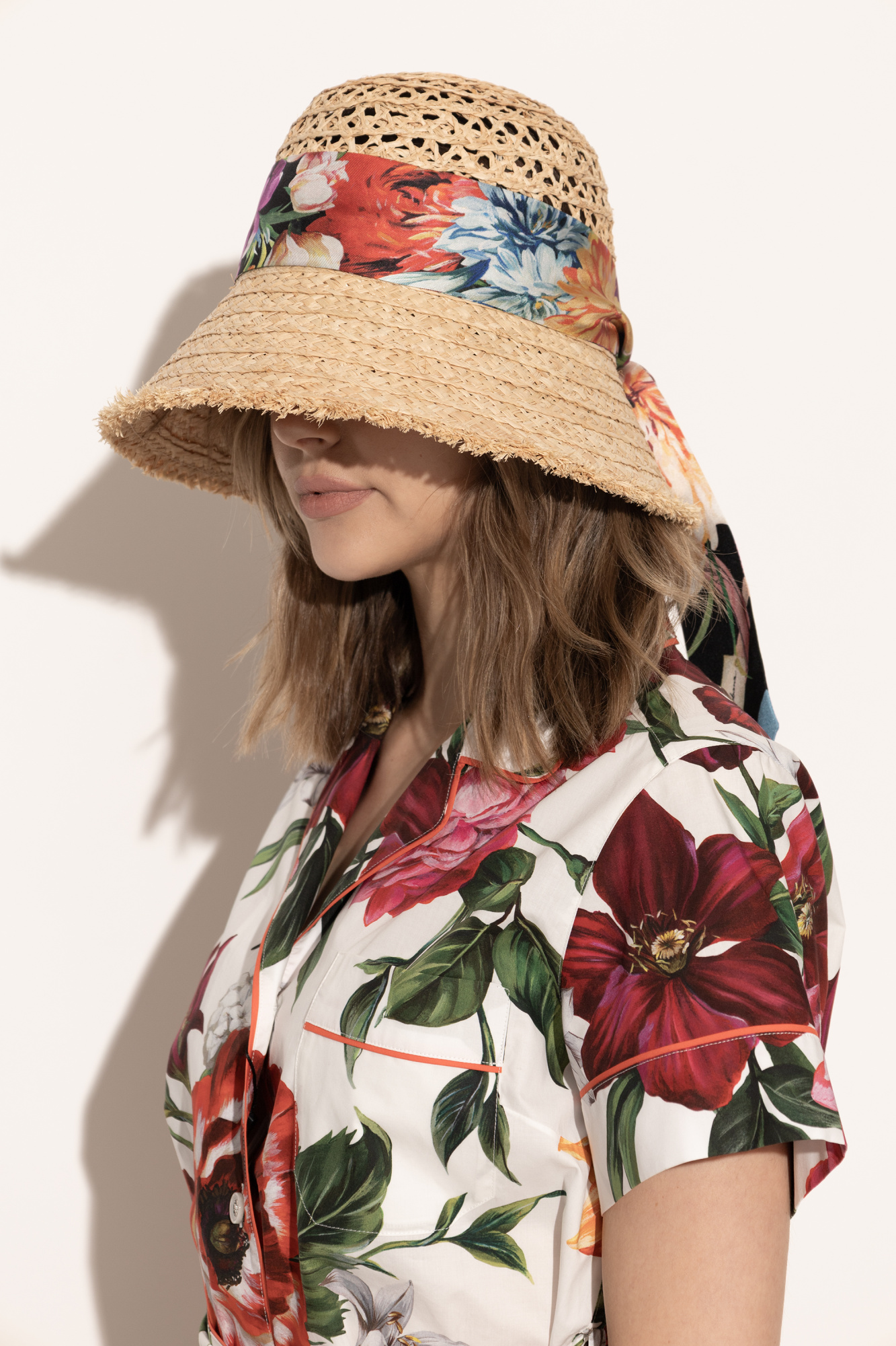 ★Dolce & Gabbana★花柄の綿のポップリンバケットハット Dolce & Gabbana(ドルチェ&ガッバーナ) ハット(メンズ) - 海外